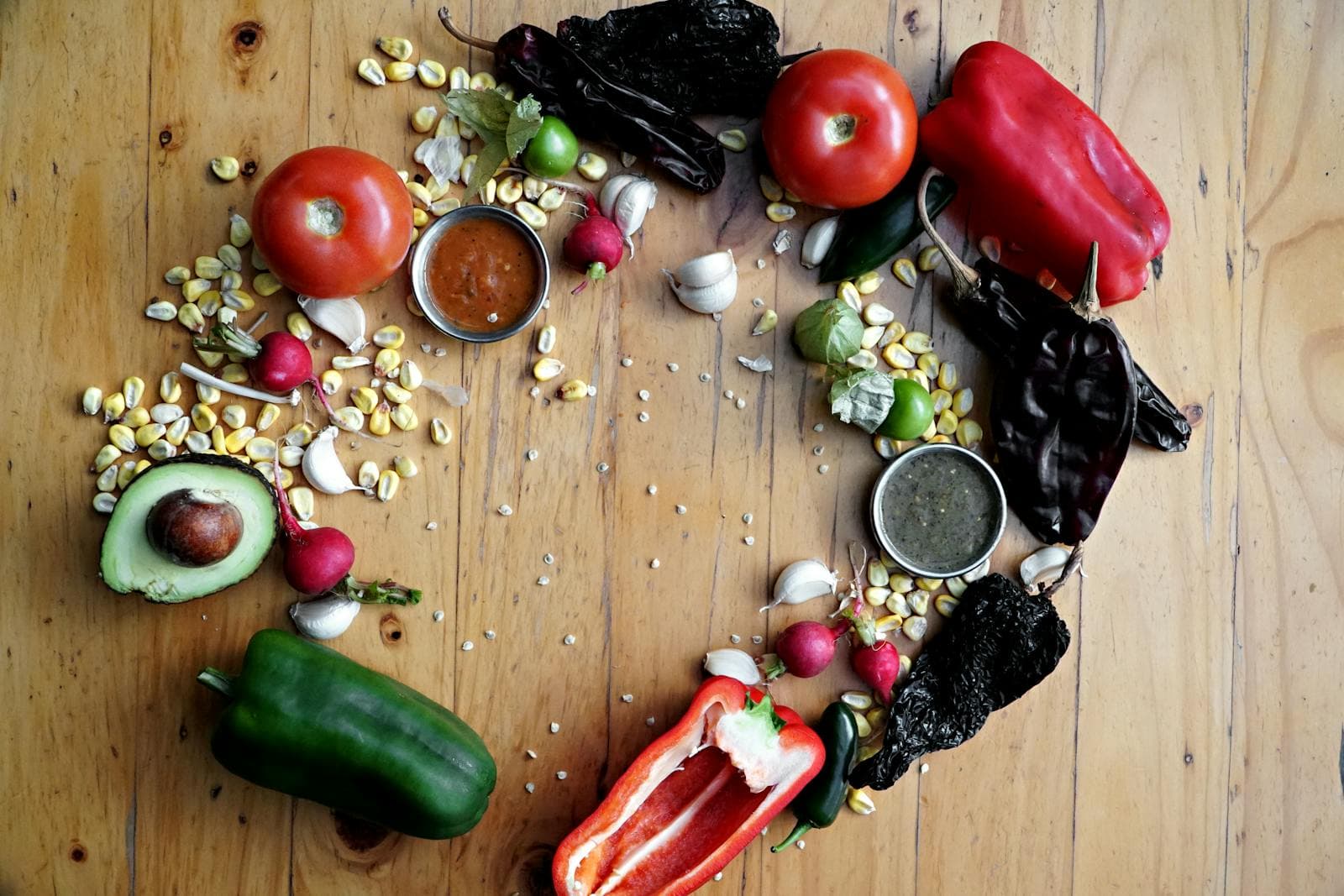 Fresh ingredients for vegan kitchen